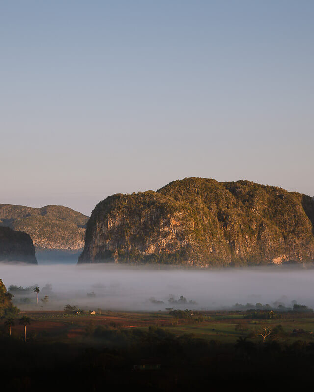 large hills in Cuba, shrouded with low lying cloud