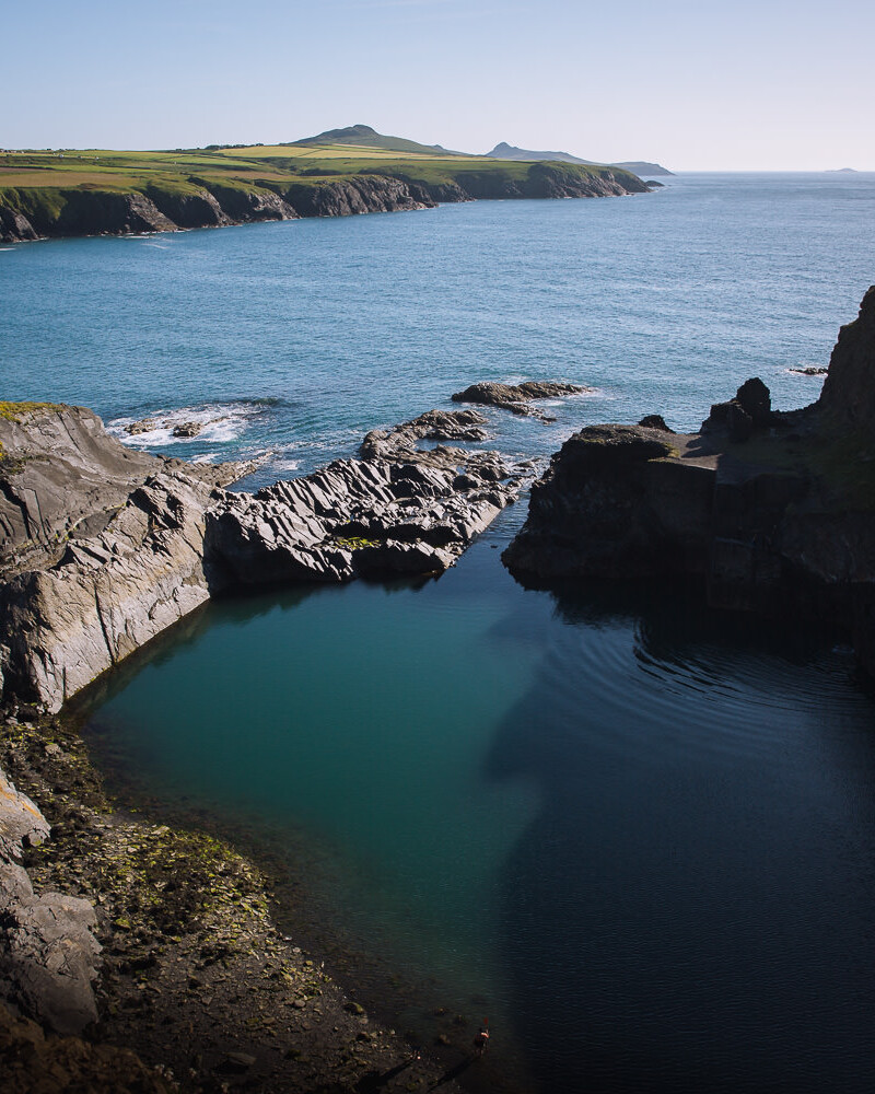 disused quarry pit in the ocean, Blue Lagoon Abereiddy
