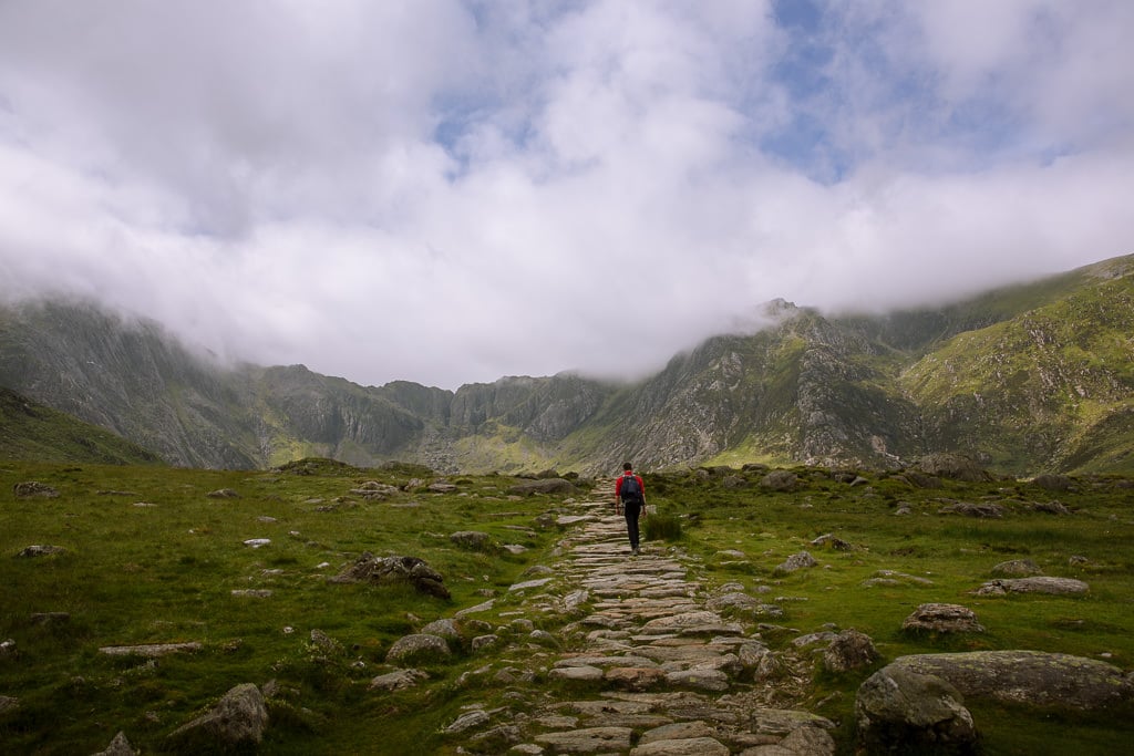 Misty mountains in Snowdonia National Park