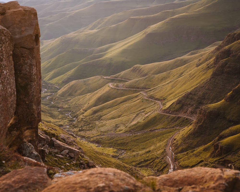 Driving from South Africa to Lesotho on the Sani Pass