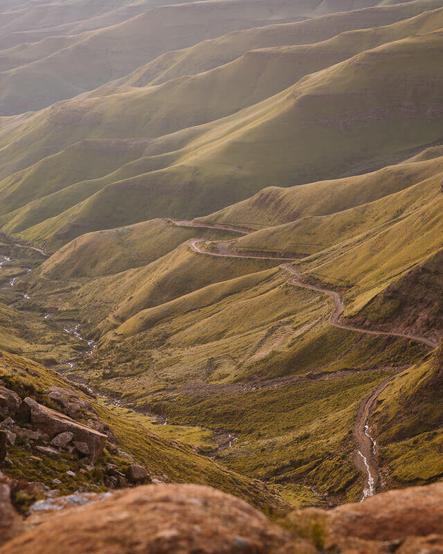 Driving from South Africa to Lesotho on the Sani Pass