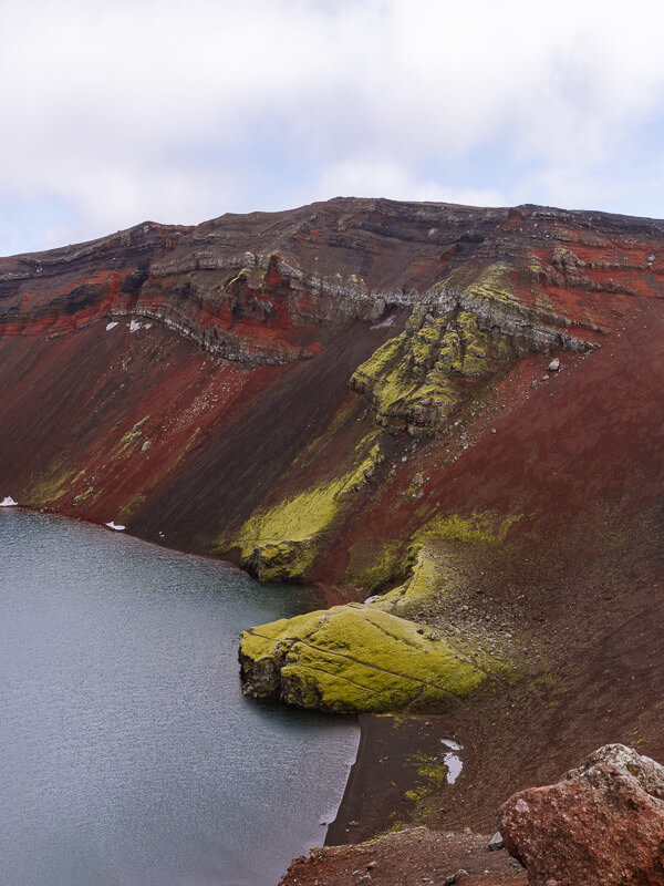Ljótipollur Crater in the Iceland highlands