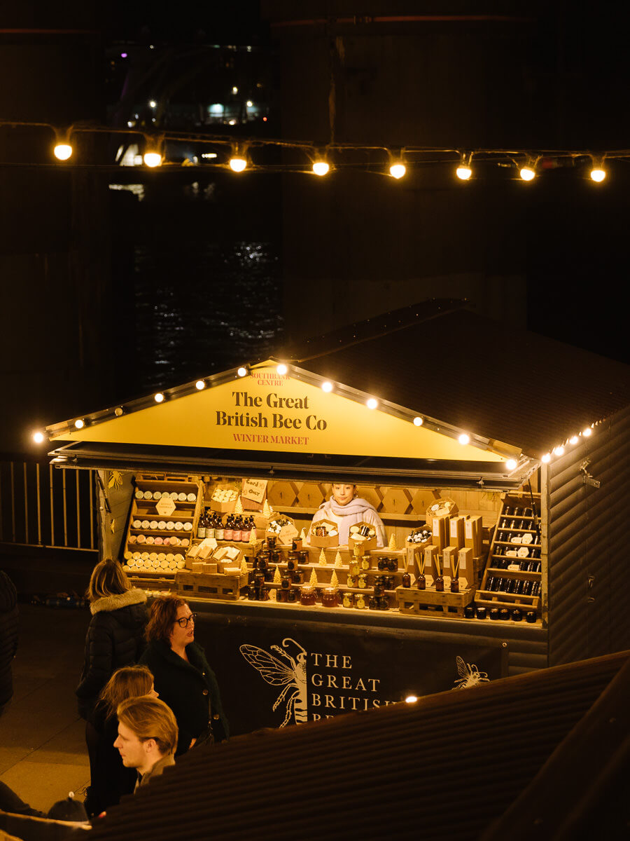 Christmas stalls on Southbank London