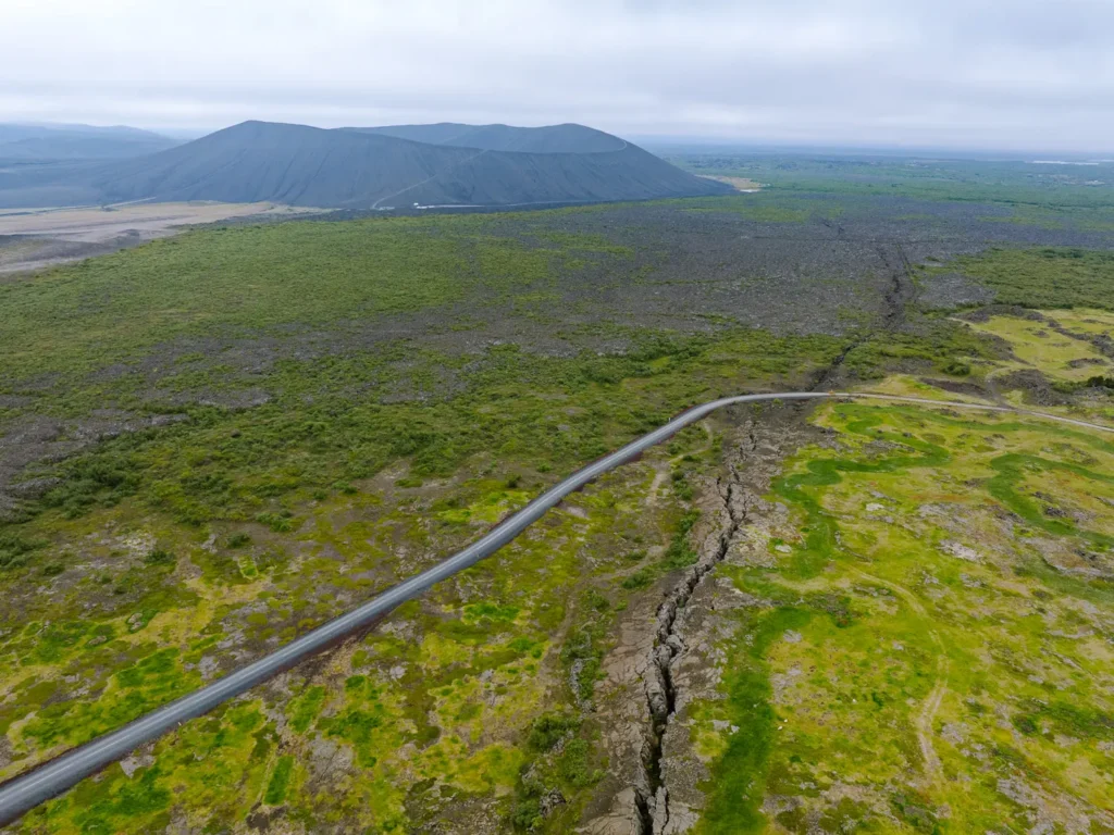 long fissue at Grojotagja near Myvatn