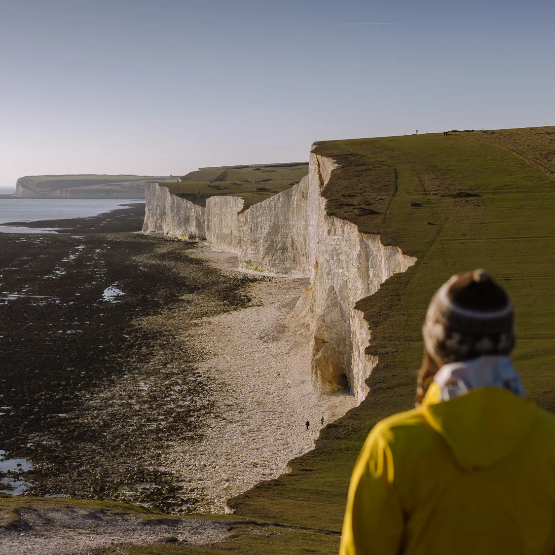 overlooking the birling gap viewpoint at the seven sisters cliffs