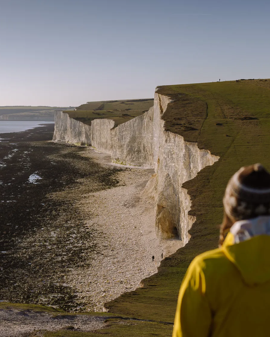 overlooking the birling gap viewpoint at the seven sisters cliffs