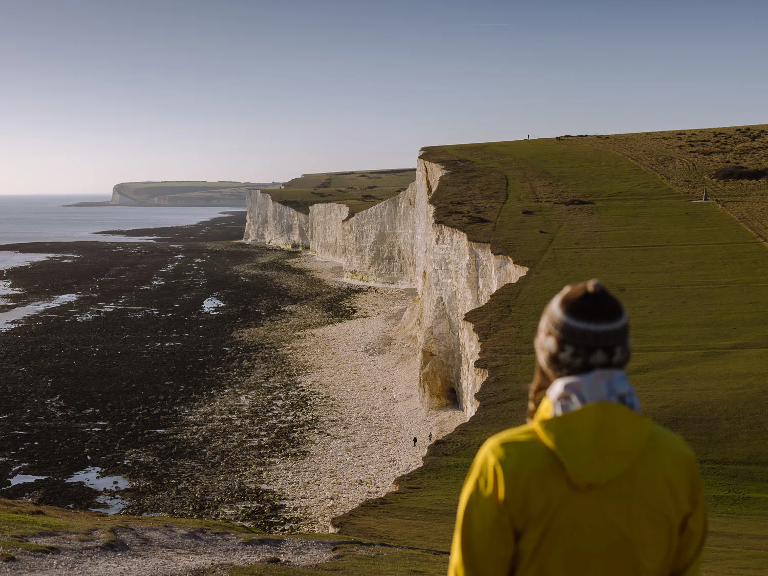 overlooking the birling gap viewpoint at the seven sisters cliffs