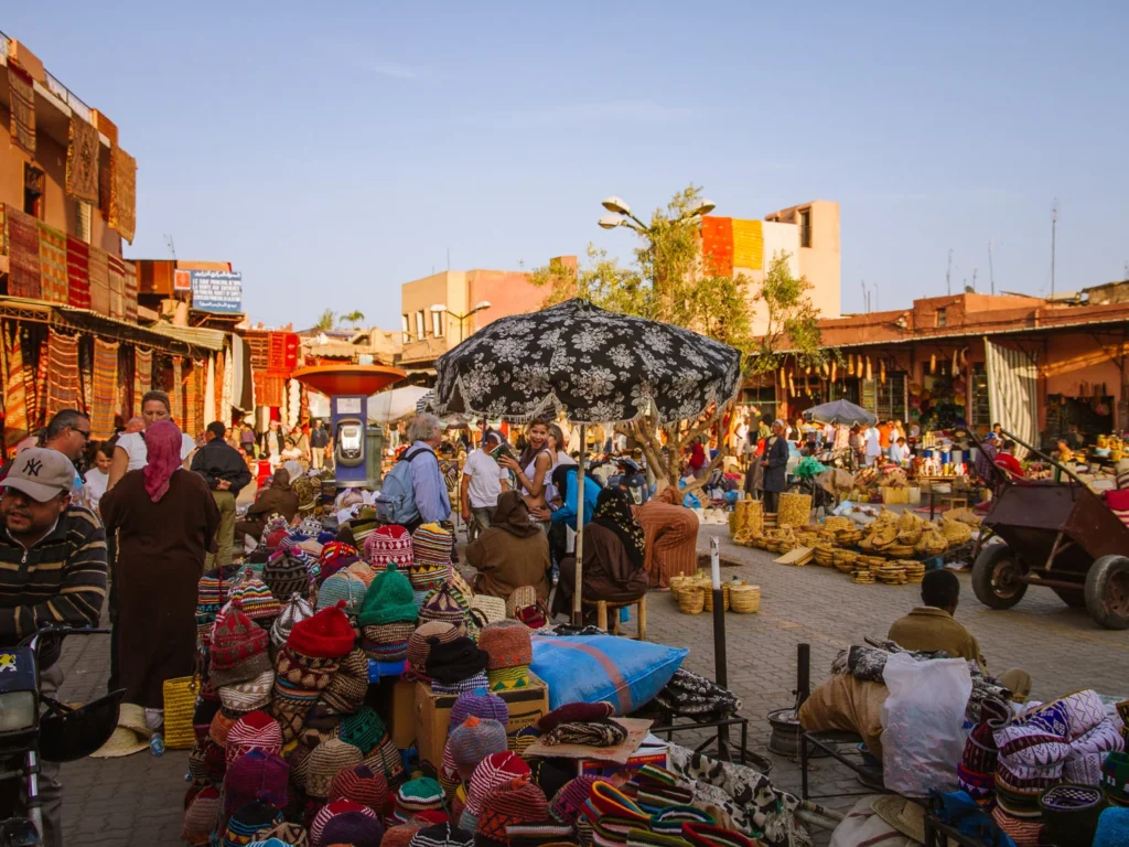 stalls on Rahba Kedima square in marrakech