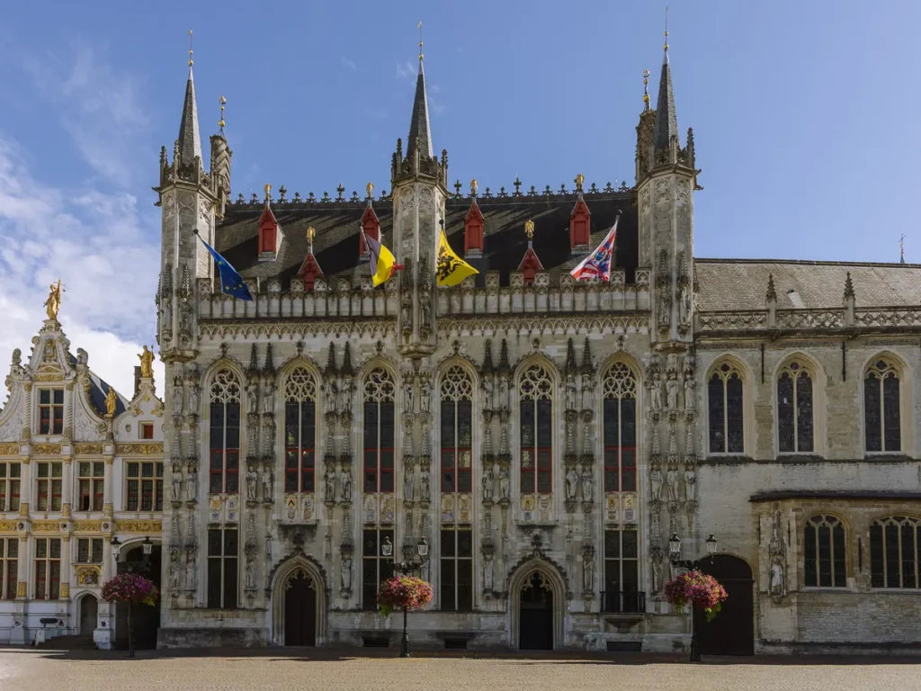 exterior of the bruges town hall
