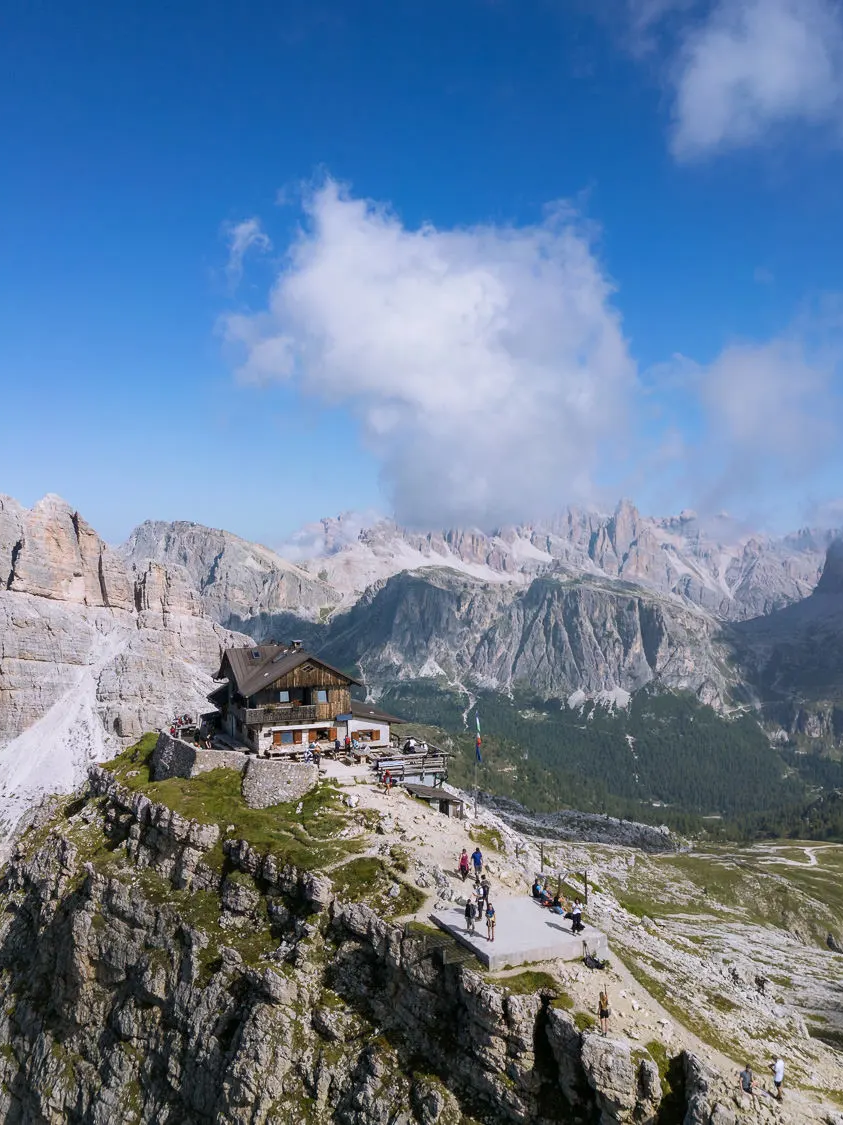 rifugio nuvolau in the italian dolomites