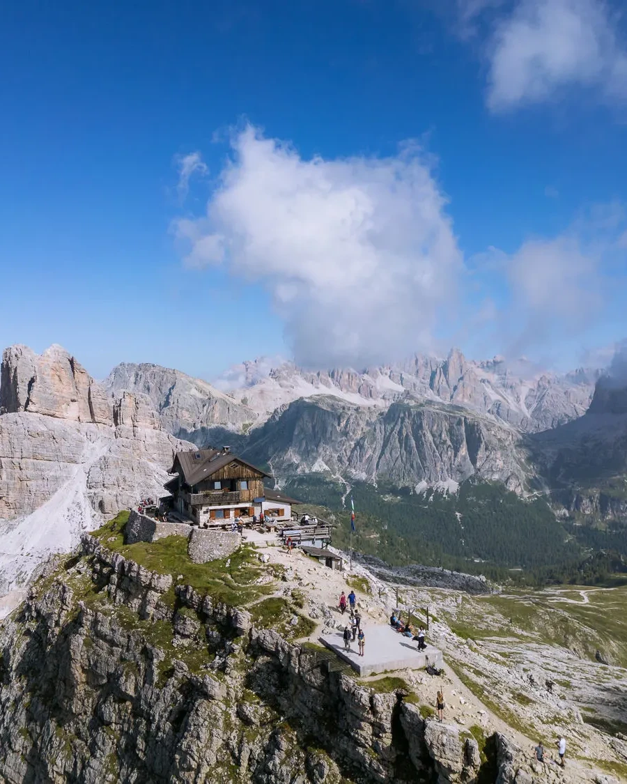 rifugio nuvolau in the italian dolomites