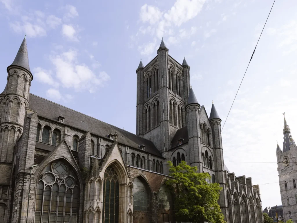 facade of st nicholas church in ghent belgium