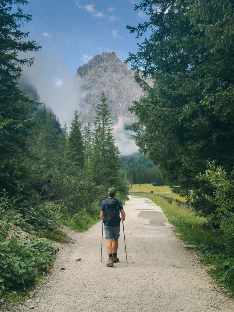 on the torre dei scarperi hike dolomites