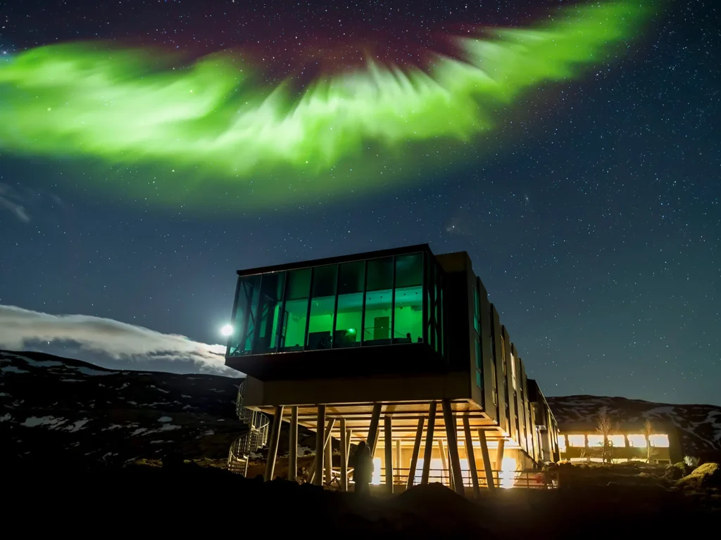 northern lights at the ION adventure hotel iceland