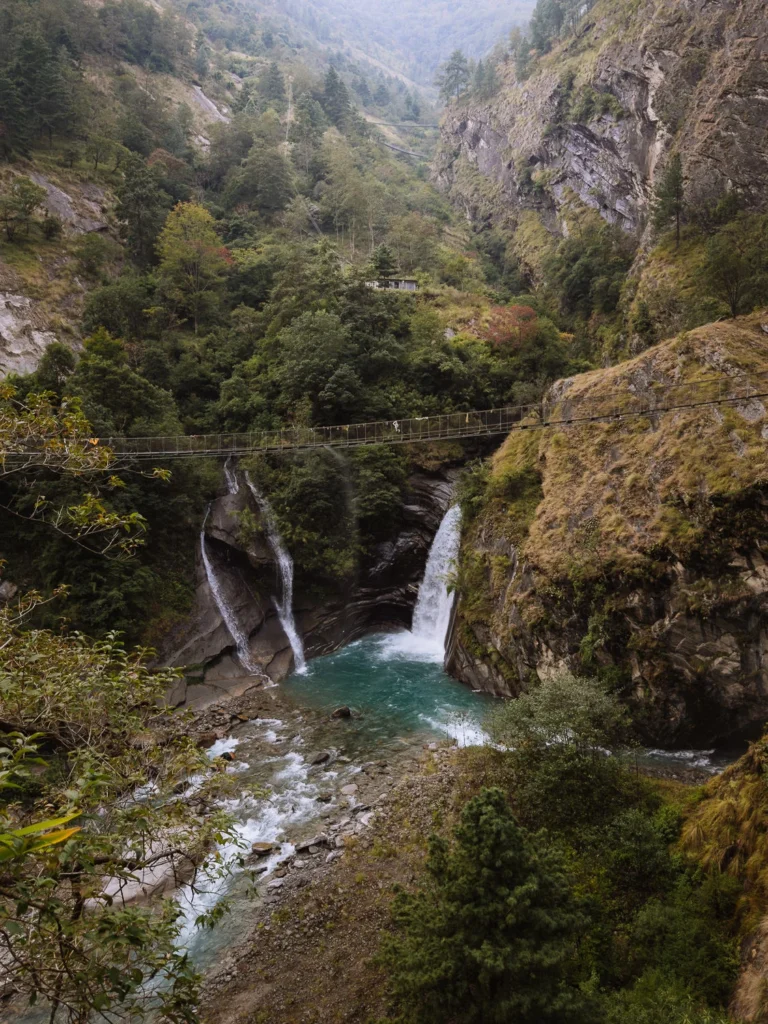 waterfall manaslu circuit nepal