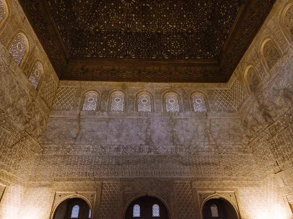 hall of the ambassador in the comares palace, alhambra granada