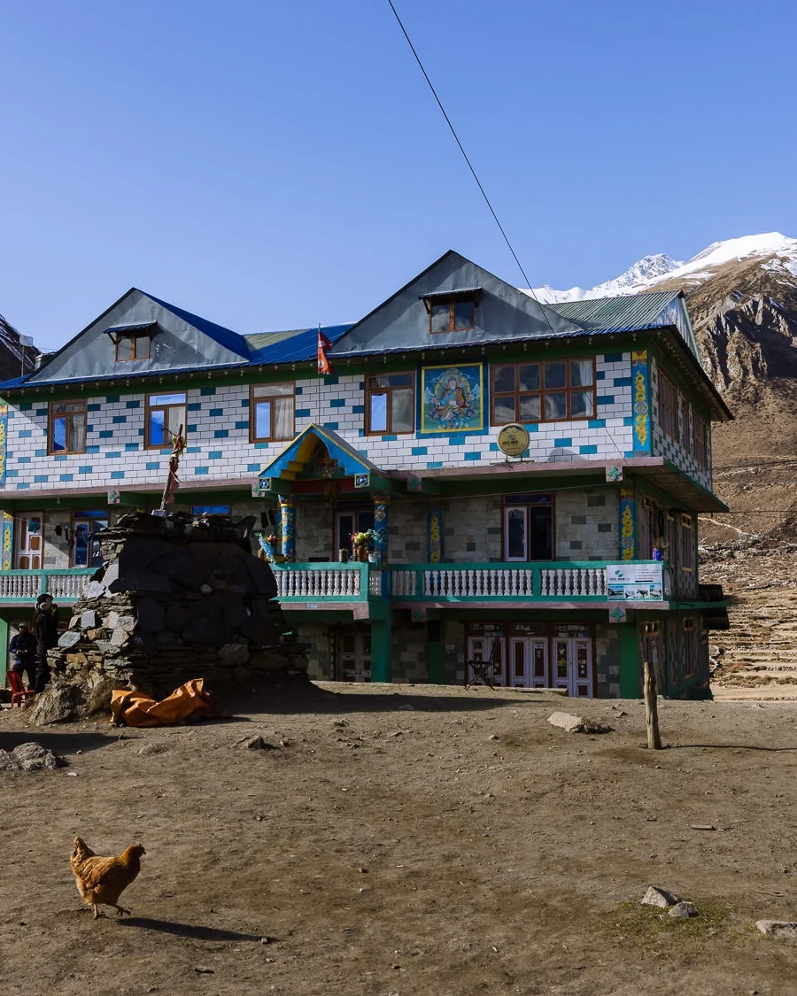 nepalese tea house on the manaslu circuit