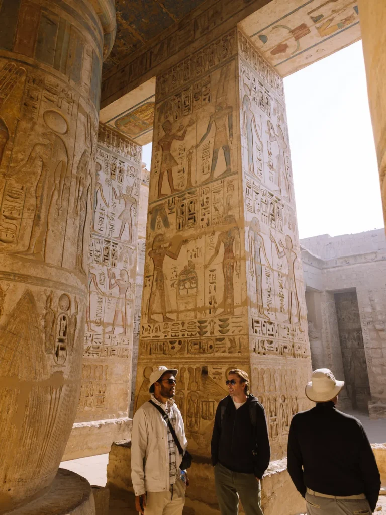 egyptologist at medinet habu egypt