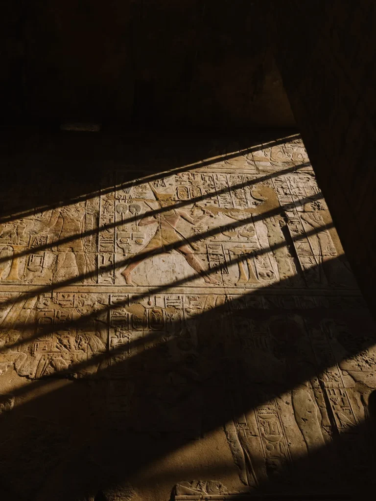 hieroglyphics at luxor temple egypt