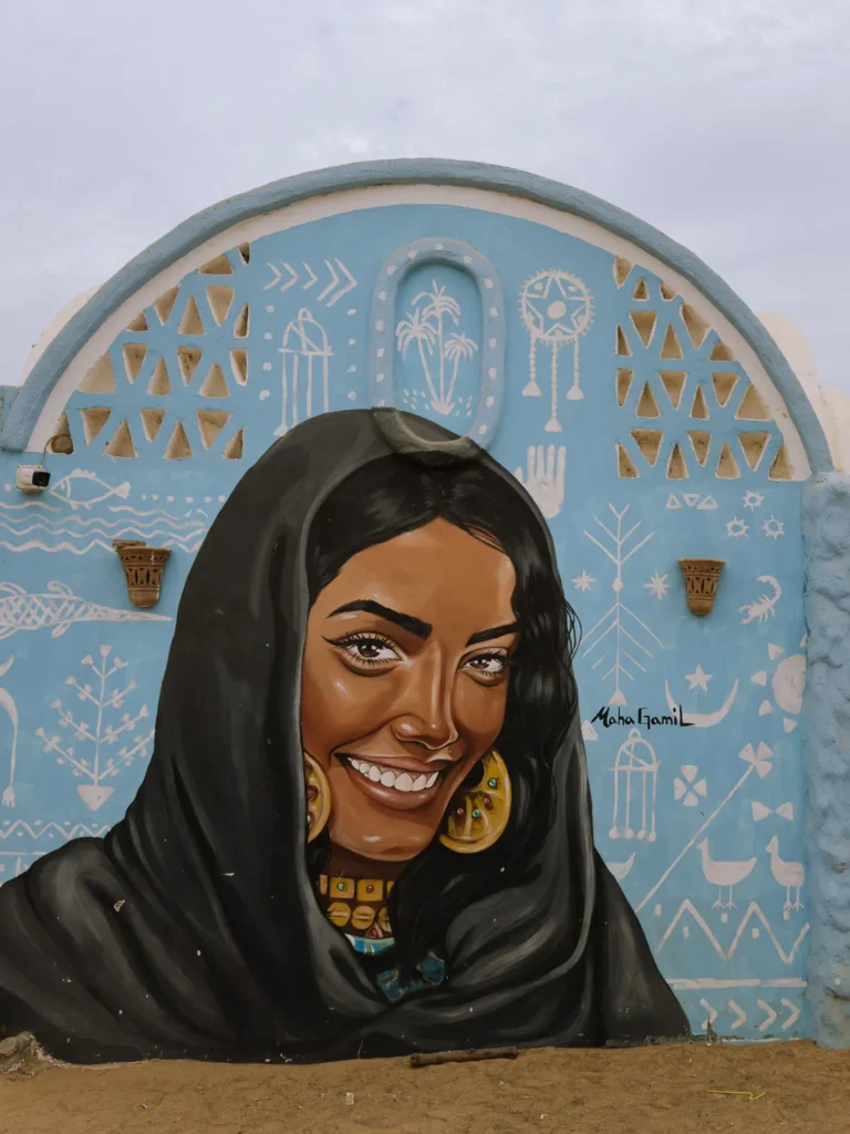 street art in the nubian village near aswan egypt