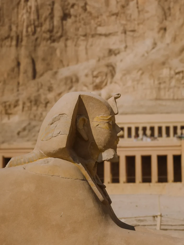 sphinx at hatshepsut temple luxor