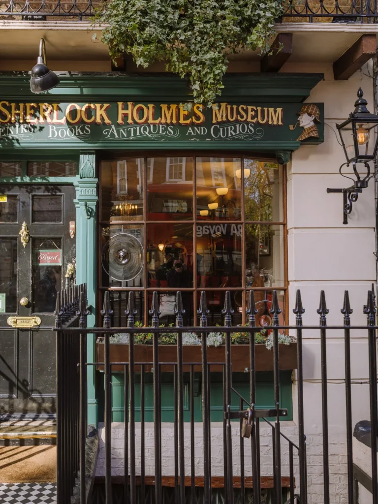 Entrance to the Sherlock Holmes Museum on Baker Street.