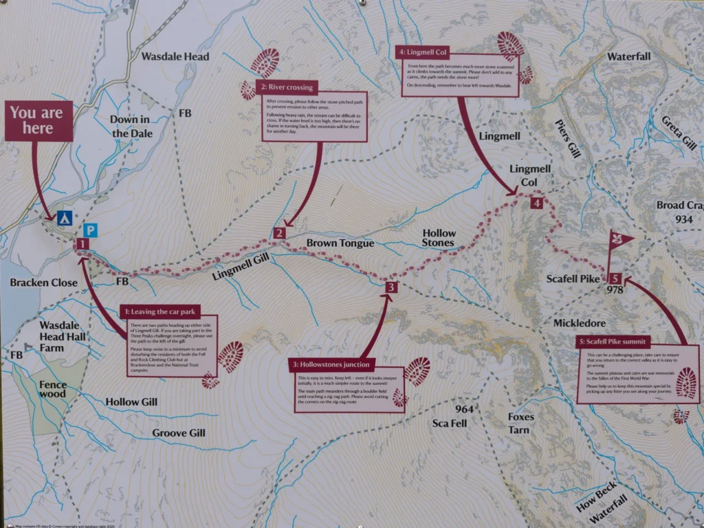 Lake District Scafell Pike Map